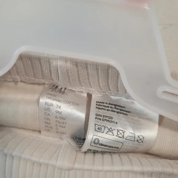 H&M Cream Ribbed Kids Leggings - Picture 2 of 3